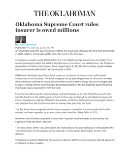 Oklahoma Supreme Court Rules Insurer Is Owed Millions