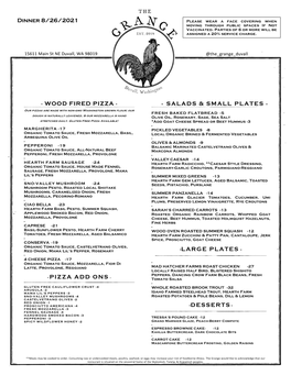 View DINNER MENU