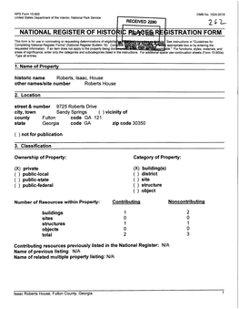 National Register of Histo 3Istration Form