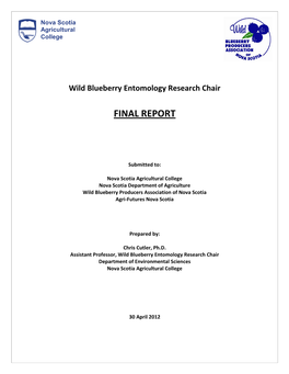 Wild Blueberry Entomology Research Chair