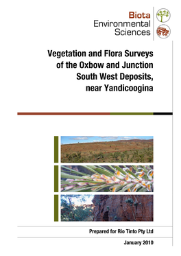 Vegetation and Flora Surveys of the Oxbow and Junction South West Deposits, Near Yandicoogina