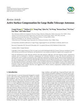 Active Surface Compensation for Large Radio Telescope Antennas