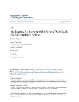 Biodiversity Assessment of the Fishes of Saba Bank Atoll, Netherlands Antilles Jeffrey T