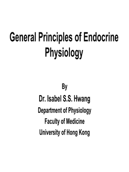 General Principles of Endocrine Physiology