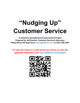 Nudging up Customer Service Aims to Conduct an Evaluation of Various Initiatives to Be Implemented Across the SEPTA System to Improve Customer Service