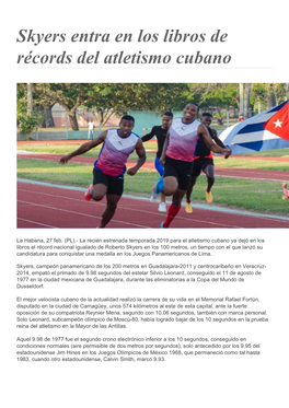 Skyers Entra En Los Libros De Récords Del Atletismo Cubano