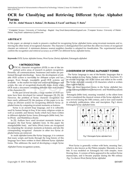 OCR for Classifying and Retrieving Different Syriac Alphabet Forms Pof