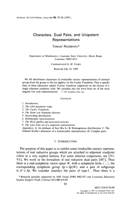 Characters, Dual Pairs, and Unipotent Representations