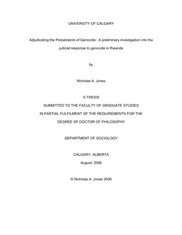 Adjudicating the Perpetrators of Genocide: a Preliminary Investigation Into The