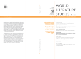 World Literature Studies Literature World Časopis Pre Výskum Svetovej Literatúry 1