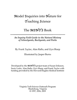 The MINTS Book (Model Inquiries Into Nature for Teaching Science)