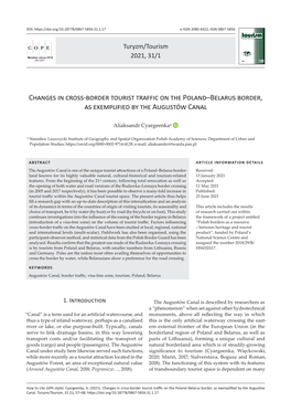 Changes in Cross-Border Tourist Traffic on the Poland–Belarus Border, As Exemplified by the Augustów Canal