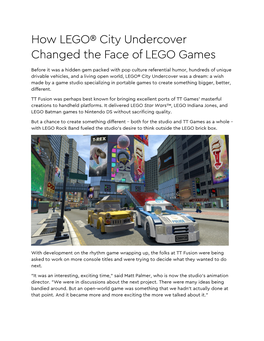 How LEGO® City Undercover Changed the Face of LEGO Games