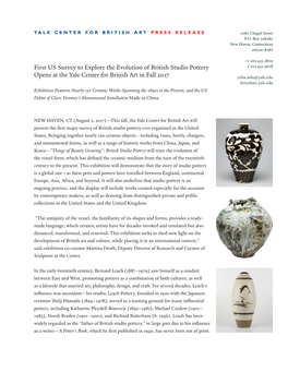 First US Survey to Explore the Evolution of British Studio Pottery F 203 432 9628