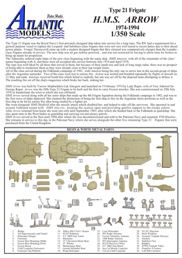 H.M.S. ARROW 1974-1994 1/350 Scale