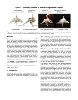 Spin-It: Optimizing Moment of Inertia for Spinnable Objects