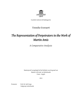 The Representation of Perpetrators in the Work of Martin Amis