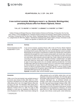 A New Root-Knot Nematode, Meloidogyne Moensi N