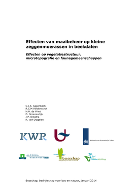 Onderzoekslocaties Voor Vegetatie, Microtopografie En Fauna