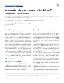 Lung Resection After Pneumonectomy: Is It Worth the Risk?