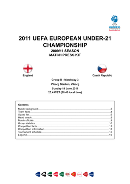 2011 Uefa European Under-21 Championship 2009/11 Season Match Press Kit