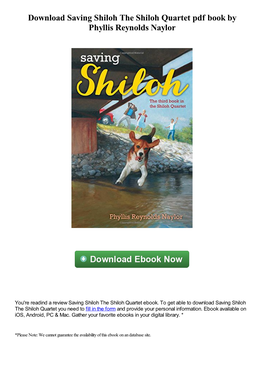 Download Saving Shiloh the Shiloh Quartet Pdf Ebook by Phyllis