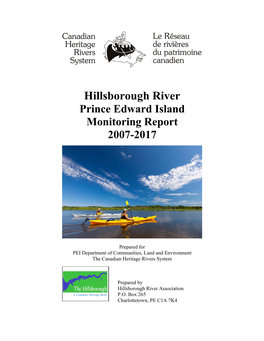 Hillsborough River Prince Edward Island Monitoring Report 2007-2017