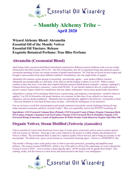 Monthly Alchemy Tribe ~ April 2020