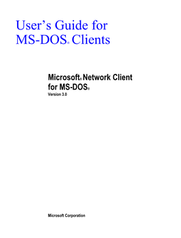 User's Guide for MS-DOS® Clients