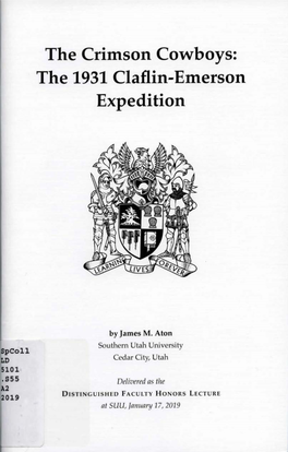 The 1931 Claflin-Emerson Expedition