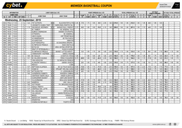 Midweek Basketball Coupon 25/09/2019 09:26 1 / 1