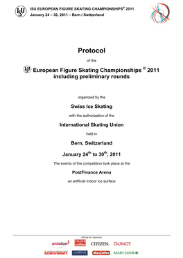 ISU EUROPEAN CHAMPIONSHIPS ® 2011, Bern