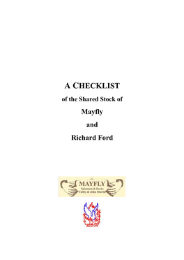 Of the Shared Stock of Mayfly and Richard Ford