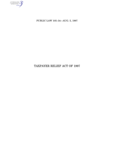 Taxpayer Relief Act of 1997 111 Stat