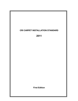 CRI Carpet Installation Standard 2011