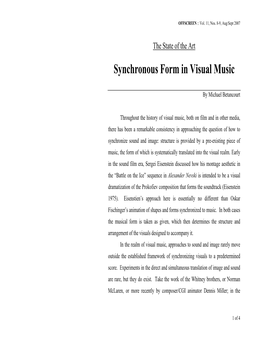 Synchronous Form in Visual Music