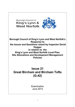 Issue 21 Great Bircham and Bircham Tofts (G.42)