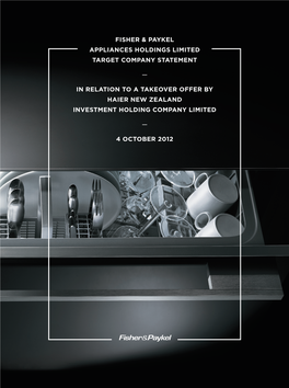 Fisher & Paykel Appliance Holdings Limited 2012 Target Company