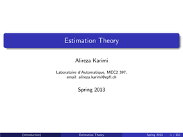 Estimation Theory