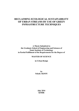 Reclaiming Ecological Sustainability of Urban Streams by Use of GI