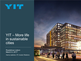 YIT – More Life in Sustainable Cities