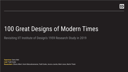 100 Great Designs of Modern Times