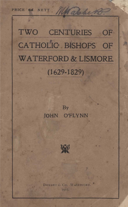 Two Centuries of Catholic Bishops of Waterford and Lismore