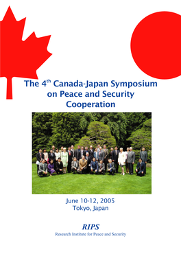 The 4Th Canada-Japan Symposium on Peace and Security Cooperation