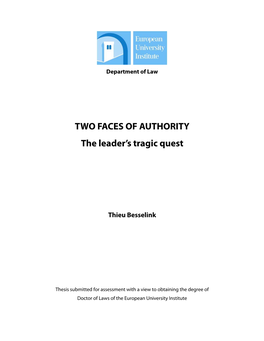 TWO FACES of AUTHORITY the Leader's Tragic Quest
