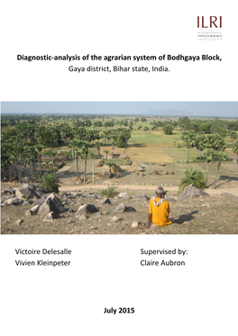 Diagnostic-Analysis of the Agrarian System of Bodhgaya Block, Gaya District, Bihar State, India