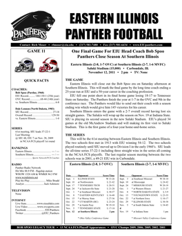 Eastern Illinois Panther Football