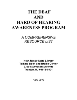The Deaf and Hard of Hearing Awareness Program