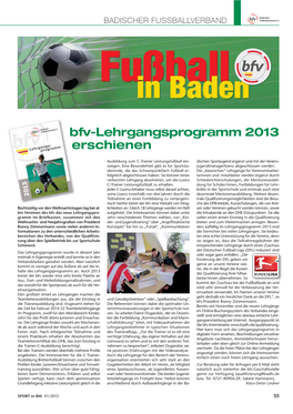 Bfv-Lehrgangsprogramm 2013 Erschienen