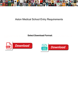 Aston Medical School Entry Requirements